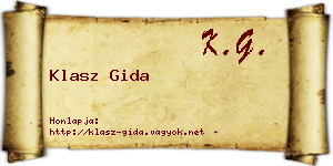 Klasz Gida névjegykártya